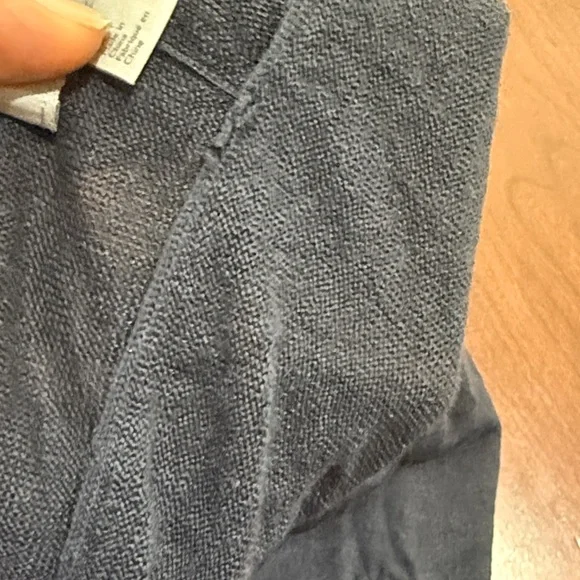 COS 💯 linen Lagenlook natural fiber Deep Blue Long Sleeve Tee sweater - Picture 6 of 6